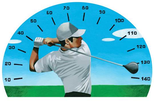 Golf Digest article image golfer swining with speed markers 